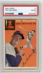 1954 Topps #1 Ted Williams PSA VG-EX 4  Boston Red Sox card Boston Red Sox NICE