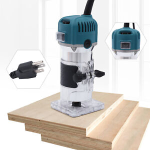 Electric Compact Router Wood Trimmer Router Tool with 6 Variable Speed 800W