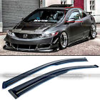 3D Wavy Black Tinted Window Visor For 06-10 Civic 2dr Coupe Mugen Style (For: 2009 Honda Civic Si)