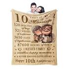 10th Anniversary Tin Gifts Blanket, 10 Year Anniversary Wedding Gifts for Him