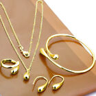 925 Silver Filled Necklace Earrings Bracelet Ring Set Women Wedding Jewelry Gift