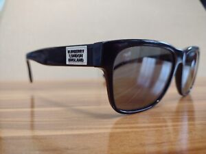 Burberry CARTER B4309 Polarized Sunglasses - Black With White Logo - Preowned