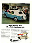 1967 Print Ad Kaiser Jeep Jeepster Fresh out of Toledo Ohio Convertible 4-wheel