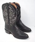Dan Post Mens 11 D Black Leather Milwaukee Western Cowboy Boots DP2110