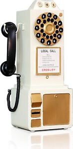 Antique Telephone Rotary Dial Landline Phone Model Vintage Classic White