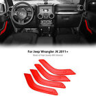 Red Interior Door Handle Cover Panel Trim for Jeep Wrangler JK 4Door Accessories (For: Jeep)