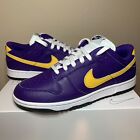 2021 DS Nike Dunk Low By You US Men’s size 9/Women’s 10.5 Lakers Purple Yellow