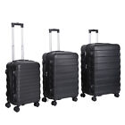 3PCS Luggage Travel Set Suitcase Hardside Expandable Spinner ABS Trolley Black
