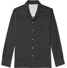 OFFICINE GÉNÉRALE - Dario Camp-Collar Polka-Dot Cotton Shirt, Black, Mens Large