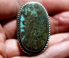 Big Navajo Kevin Yazzie Sterling Silver & Turquoise Stone TUFA CAST Ring