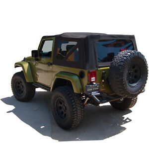 Jeep Wrangler JK Soft Top, 2010-17, Tinted Windows, Black Twill (For: Jeep)
