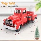 Vintage Metal Classic Pickup Red Truck w/Tree Farm House Rustic Decor Christmas