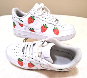Nike Air Force 1 Women Size 7.5 low top custom strawberry sneakers