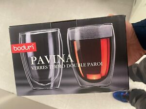 Bodum Pavina Double Wall glass 350ml 2 pieces 4559-10 NEW! 12 OZ