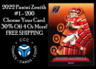 2022 Panini Zenith Football #1-200 You Pick Complete Your Set FREE Shipping
