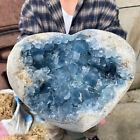 15.3LB Natural Beautiful Blue Celestite Crystal Geode Cave Mineral Specimen