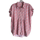 Anthropologie Jane and Delancey Women's Blouse Size XL Floral Ditsy Pleated