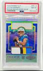 2020 Panini Plates & Patches Justin Herbert Blue Rookie Patch Auto #31/50 PSA 8