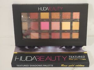 Huda Beauty Rose Gold Textured Eyeshadow Palette 18 Shades *New in Box*