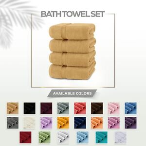 Luxury Bath Towels Pack of 4 27x54 Inches Cotton Soft 600 GSM Utopia Towels