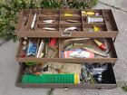 Vintage Kennedy Kits Fishing Tackle Box Full of Salvage Baits and Tackle