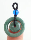 Certified Green Natural Type A Jadeite Double Safety Circle Donut Pendant