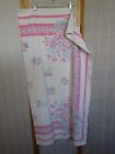 Vintage Morning Glory Cotton Table Cloth Card White/Pink/Teal 46 x 50 Inches