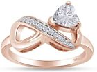 14k  Gold Plated Simulated Diamond Infinity Heart Engagement Ring For Women'ns