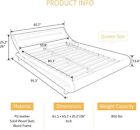 Queen King Curve Deluxe Upholstered Modern Bed Frame with LED Headboard, Black