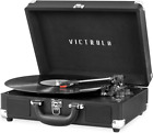 New ListingVictrola Vintage 3-Speed Bluetooth Portable Suitcase Record Player with Built-In