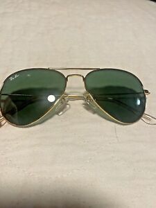 Ray Ban Aviator RB3025 Gold Green 55mm Sunglasses