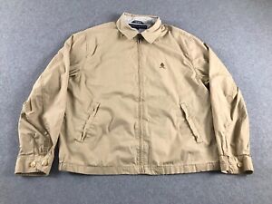 Vintage Tommy Hilfiger Harrington Jacket Mens Medium Beige Mesh Lined Crest Logo