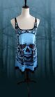 Size M Gothic Halloween Cami Backless Sexy Skull Print Sleeveless Dress