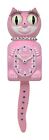 Limited Lady Kit-Cat Klock Swarovski Satin Pink Blue Zircon/Heart Jeweled Clock