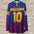 Ronaldinho #10 FC Barcelona 2005/06 Chompions League Long Sleeve Jersey Men's M