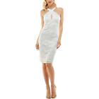 Trixxi Womens White Lace Knee-Length Halter Bodycon Dress Juniors 11 BHFO 5763