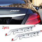 2X 3D Metal SPORT Logo Car Emblem Badge Sticker Trunk Bumper Decal Accessories (For: Honda)
