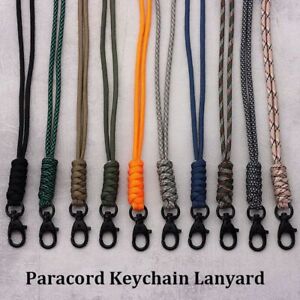 Backpack Key Ring Lanyard Rotatable Buckle Parachute Cord Paracord Keychain