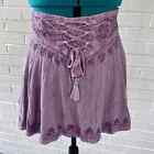 Vintage 90s purple rayon mini hippie skirt
