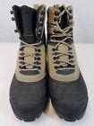 Women's Black Green Round Toe Lace Up Mid Calf Snow Boots Size 12