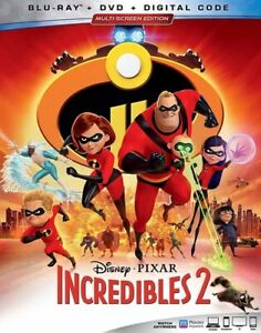 Incredibles 2 (Disney Pixar, Blu-ray + DVD+DIGITAL , 2018) w/ Slipcover - NEW