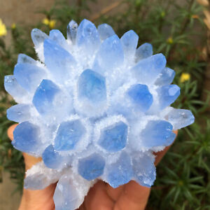 300g+New find Blue Phantom Quartz Crystal Cluster Mineral Specimen Gem