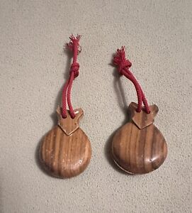 VTG  Spanish Percussion Castanets Clackers Hand Musical Instruments Wood Mexico