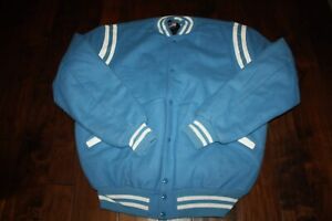 Vintage Stewart Strauss Letterman Varsity Jacket NORTH CAROLINA BLUE 2XL LONG