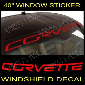 Chevy Corvette Windshield Vinyl Decal Sticker Banner RED