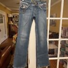 Miss Me Bootcut Jeans Size 26 Corona Red Plaid Inset Stud Flap Pocket Distressed