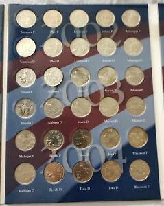 Completed State Quarters Deluxe Coin Book 1999-2009 Filled with Quarters