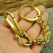 Brass Handmade Key Chain Holder Keyrings Bag Wallet Chain With Snap Hook Clasps