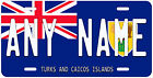 Turks and Caicos Islands Flag Any Name Personalized Novelty Car License Plate
