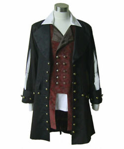 Pirates of the Caribbean Cosplay Barbossa Jacket Coat only Costume Men Adult